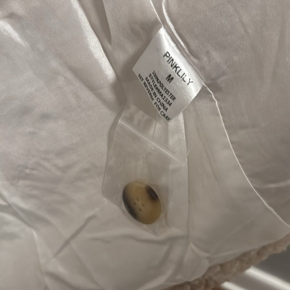 Pink Lily Tan and Cream Plaid Coat - Picture 6 of 8